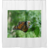 Rideaux De Douche Joli papillon monarque fleur rose blanc (Devant)