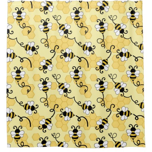 Rideaux De Douche Joli petit motif abeilles (Devant)