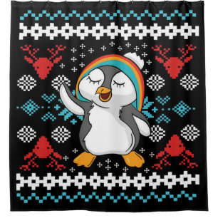 Rideaux De Douche Joli pingouin de Noël