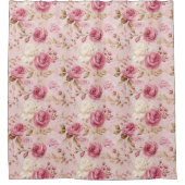 Rideaux De Douche Joli rose Shabby Chic Motif Floral (Devant)