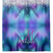 Rideaux De Douche Joli turquoise violet faux parties scintillant mon (Devant)