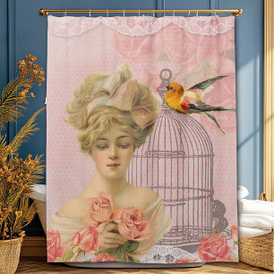 Rideaux De Douche Joli Vintage, Elégant Victorien, Collage
