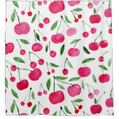 Rideaux De Douche Jolie aquarelle rouge cerises motif (Devant)