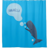 Rideaux De Douche Jolie baleine à sperme soufflant bulles dessin (Devant)