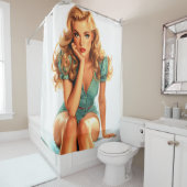 Rideaux De Douche Jolie Dame (En situation)