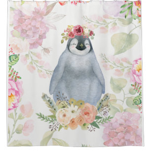 Rideaux De Douche Jolie fille Penguin Cadeau d'anniversaire, Pingoui
