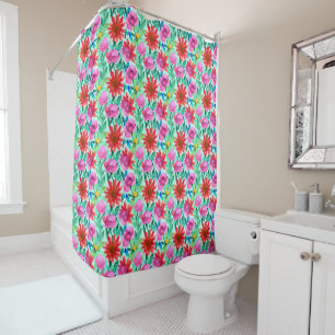 Rideaux De Douche Jolie fleur aquarelle