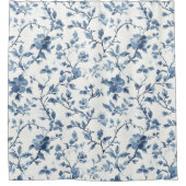 Rideaux De Douche Jolie fleur blanche bleue   (Devant)