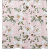 Rideaux De Douche Jolie Fleurs Blanches Roses (Devant)