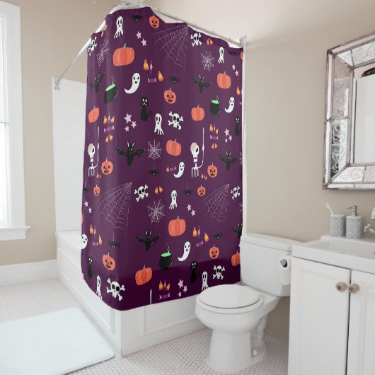 Rideaux De Douche Jolie Halloween créatif et effrayant (En situation)