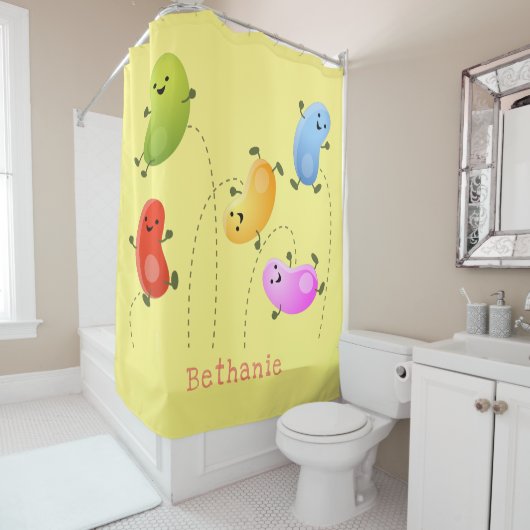 Rideaux De Douche Jolie jellybeans bondissant dessin animé (En situation)