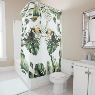 Rideaux De Douche Jolie jungle tropicale Toucan Bird Bain