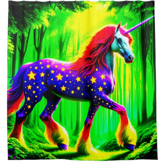 Rideaux De Douche Jolie licorne (Devant)