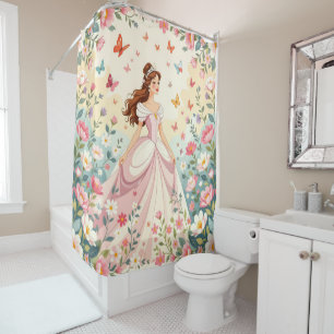 Rideaux De Douche Jolie princesse avec papillons