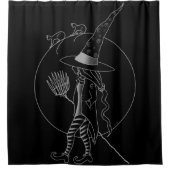 Rideaux De Douche Jolie sorcière d'Halloween (Devant)