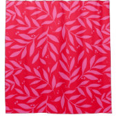 Rideaux De Douche Jolies branches - rose et rouge (Devant)