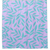 Rideaux De Douche Jolies branches - turquoise et violet ado (Devant)