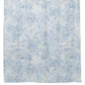Rideaux De Douche Jolies Fleurs Blanches Bleues (Devant)