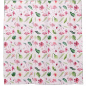 Rideaux De Douche Jolies fleurs et Flamant rose rose (Devant)