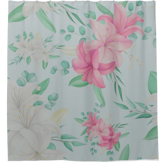 Rideaux De Douche Jolies Fleurs Roses (Devant)