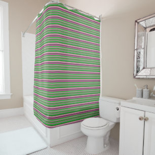 Rideaux De Douche Jolies rayures vert violet