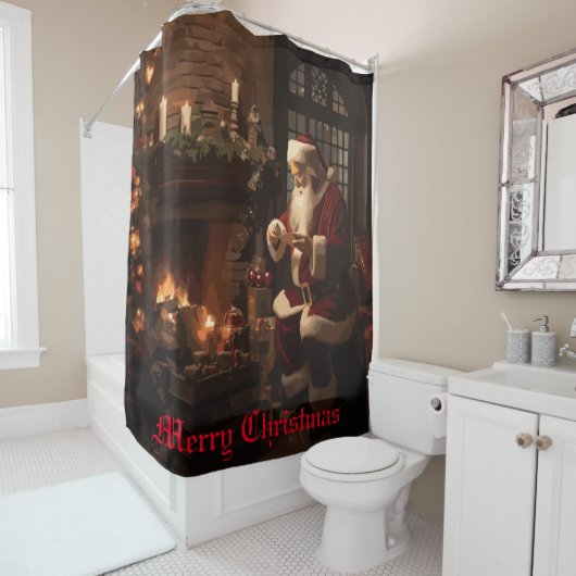 Rideaux De Douche Jolly Old Saint Nick (En situation)