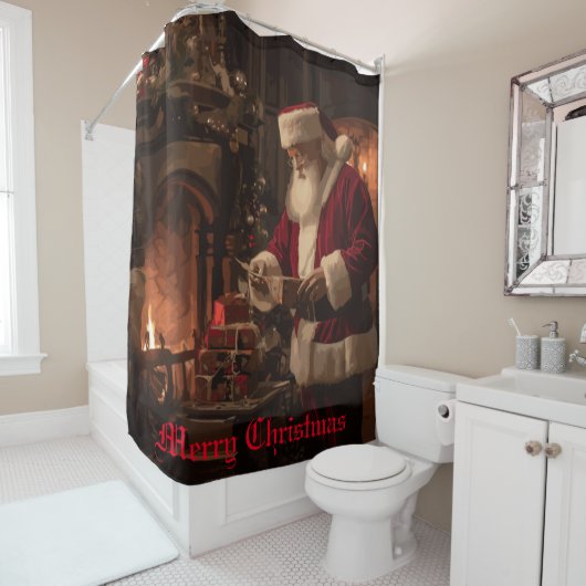 Rideaux De Douche Jolly Old Saint Nick (En situation)