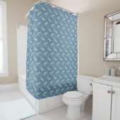 Rideaux De Douche Jouer Alligator Vert Paisley sur Bleu (En situation)