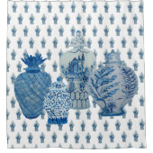 Rideaux De Douche Jouets de gingembre bleu et blanc (Devant)