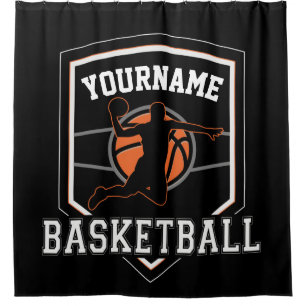 Rideaux De Douche Joueur de basket-ball personnalisé NOM Équipe de b
