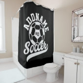 Rideaux De Douche Joueur de football AJOUTER LE NOM Équipe de footba (En situation)