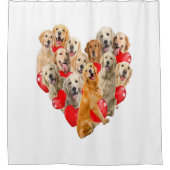 Rideaux De Douche Jour des Valentines Mignonnes Golden Retriever Chi (Devant)