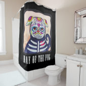 Rideaux De Douche Jour du Pug (En situation)