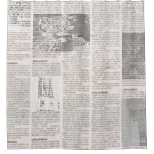 Rideaux De Douche Journal avec vieux texte illisible. Grunge vintage