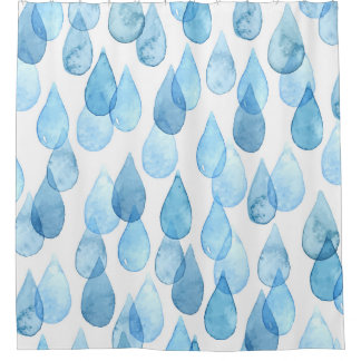 Rideaux De Douche Jours pluvieux : Motif aquarelle Vintage