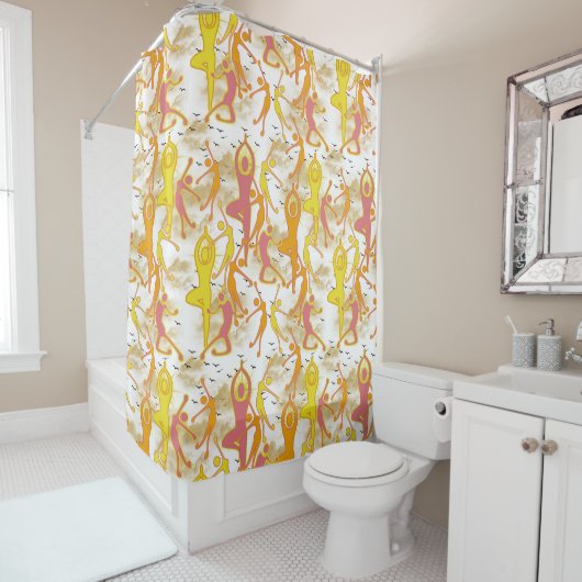 Rideaux De Douche Joyeuse Danse Yoga Girls (En situation)