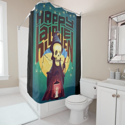 Rideaux De Douche Joyeuse mort d'Halloween (En situation)