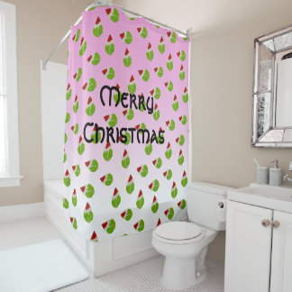 Rideaux De Douche Joyeuses balles de tennis de Noël avec chapeaux de