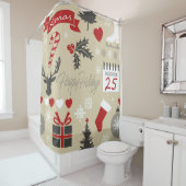 Rideaux De Douche Joyeuses fêtes (En situation)