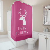 Rideaux De Douche Joyeuses Fêtes Renne Mignon (En situation)