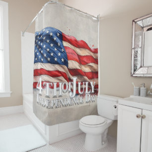 Rideaux De Douche Joyeux 4 juillet - Jour de l'Indépendance