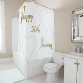 Rideaux De Douche Joyeux 50e anniversaire Gold Police (En situation)