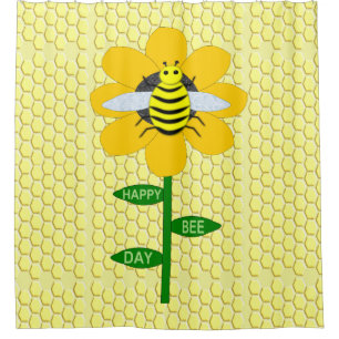 Rideaux De Douche Joyeux anniversaire abeille bourdon