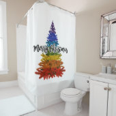 Rideaux De Douche joyeux arc-en-ciel arbre de noël (En situation)