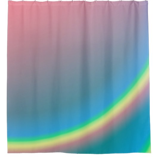 Rideaux De Douche Joyeux bleu rose et arc-en-ciel (Devant)