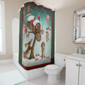 Rideaux De Douche Joyeux cadeau de Noël Amoureux de les chiens (En situation)