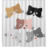 Rideaux De Douche Joyeux Chatons Curieux (Devant)
