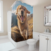Rideaux De Douche Joyeux Golden Retriever en cours (En situation)