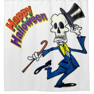 Rideaux De Douche Joyeux Halloween Dancing Skeleton