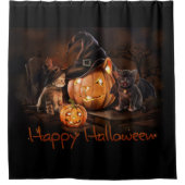 Rideaux De Douche Joyeux Halloween Kittens (Devant)